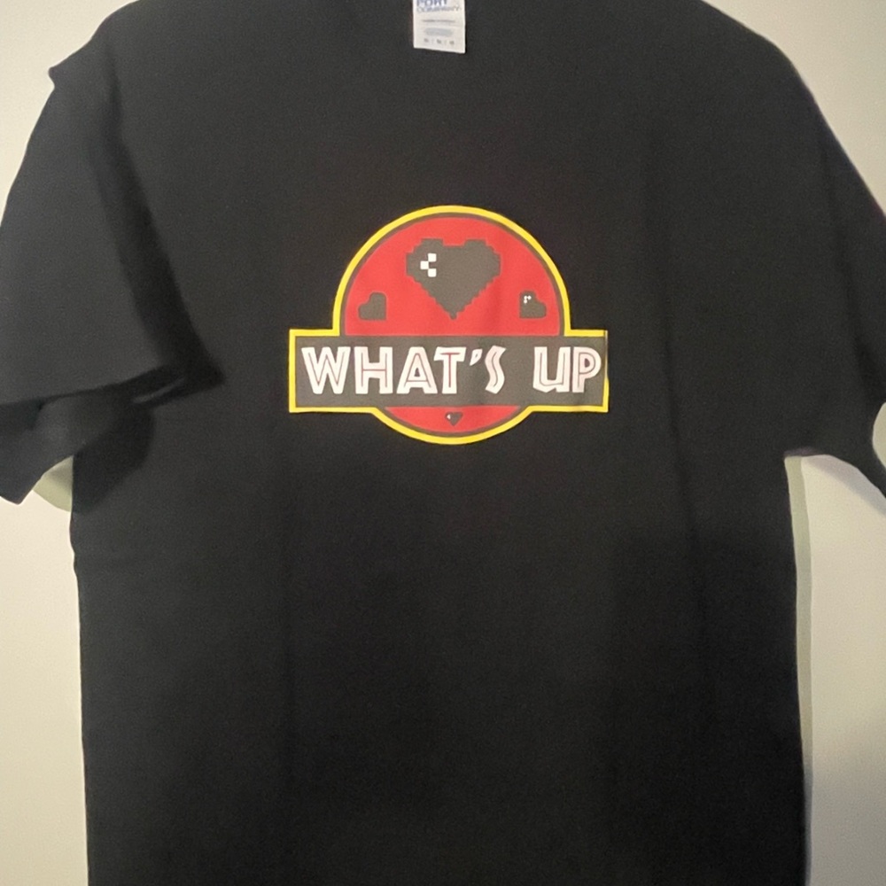 Port and Company Black Short Sleeve Tee Retro Graphic